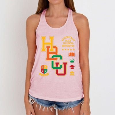 Hbcu Historically Black Colleges Universities Grad Alumni Gift Women's Knotted Racerback Tank