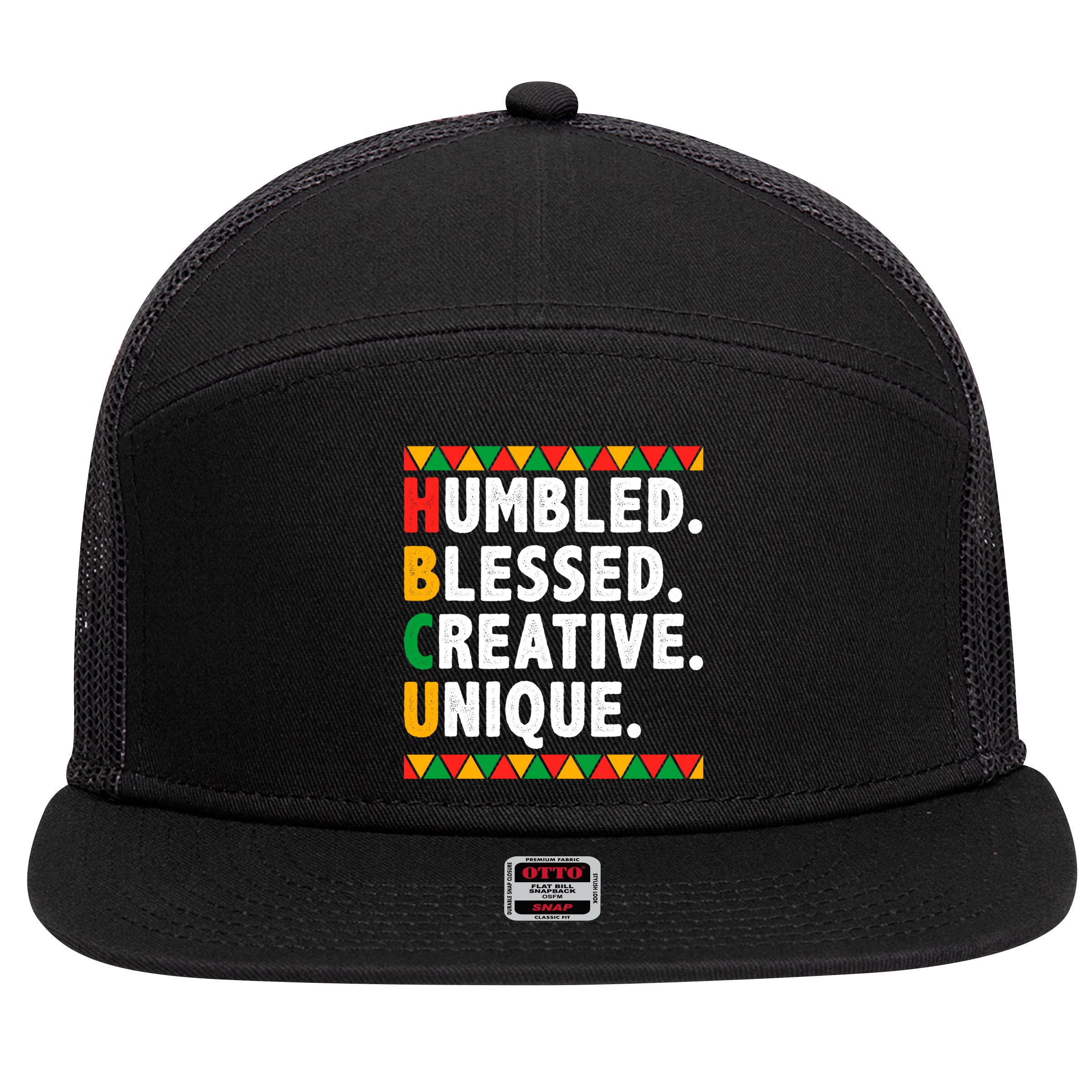 Hbcu Humbled Blessed Creative Unique Cool Gift 7 Panel Mesh Trucker Snapback Hat