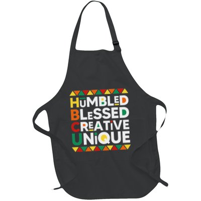 Hbcu Humbled Blessed Creative Unique Historical Black Full-Length Apron With Pockets