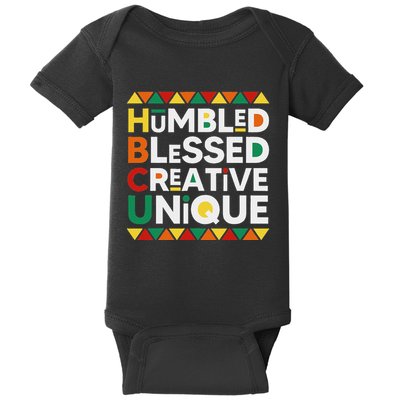 Hbcu Humbled Blessed Creative Unique Historical Black Baby Bodysuit