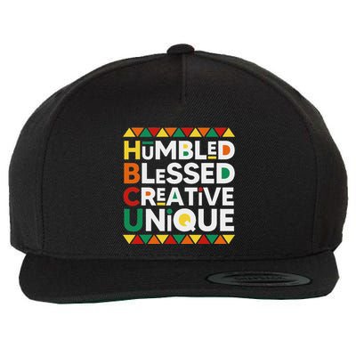 Hbcu Humbled Blessed Creative Unique Historical Black Wool Snapback Cap