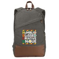 Hbcu Humbled Blessed Creative Unique Historical Black Cotton Canvas Backpack