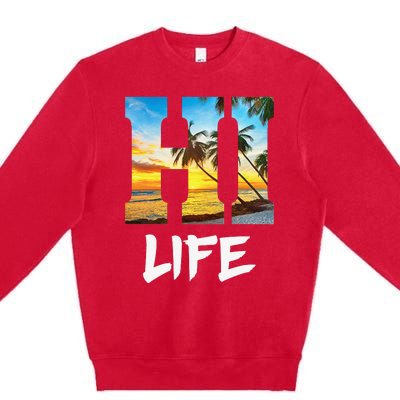 Hawaii Hawaiian Beach Aloha Summer Vacation Gifts Souvenir Premium Crewneck Sweatshirt