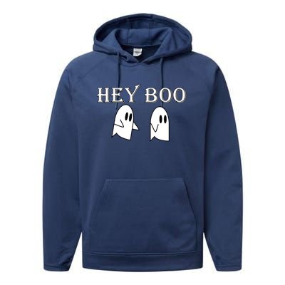 Halloween Hey Boo Ghost Gift Performance Fleece Hoodie