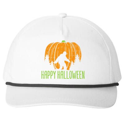 Happy Halloween Bigfoot Pumpkin Sasquatch Women Snapback Five-Panel Rope Hat