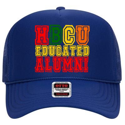 Hbcu Historically Black College Educated Alumni Cool Gift High Crown Mesh Back Trucker Hat