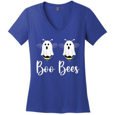 Happy Halloween Boo Bees Couples Halloween Funny Boobee Women's V-Neck T-Shirt