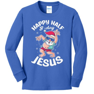 Happy Half Bday Je Funny Santa For Sommer Christmas Kids Long Sleeve Shirt