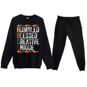 Hbcu Humbled Blessed Creative Unique Great Gift Historical Meaningful Gift Premium Crewneck Sweatsuit Set