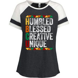 Hbcu Humbled Blessed Creative Unique Great Gift Historical Meaningful Gift Enza Ladies Jersey Colorblock Tee