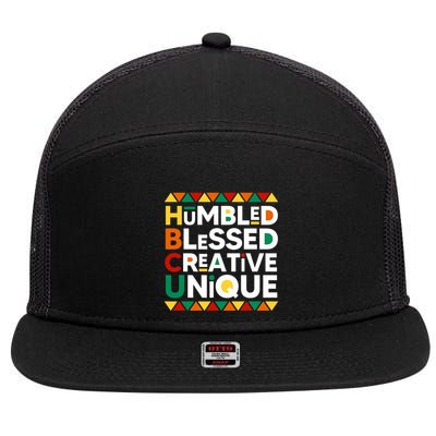 Hbcu Humbled Blessed Creative Unique Historical Black 7 Panel Mesh Trucker Snapback Hat
