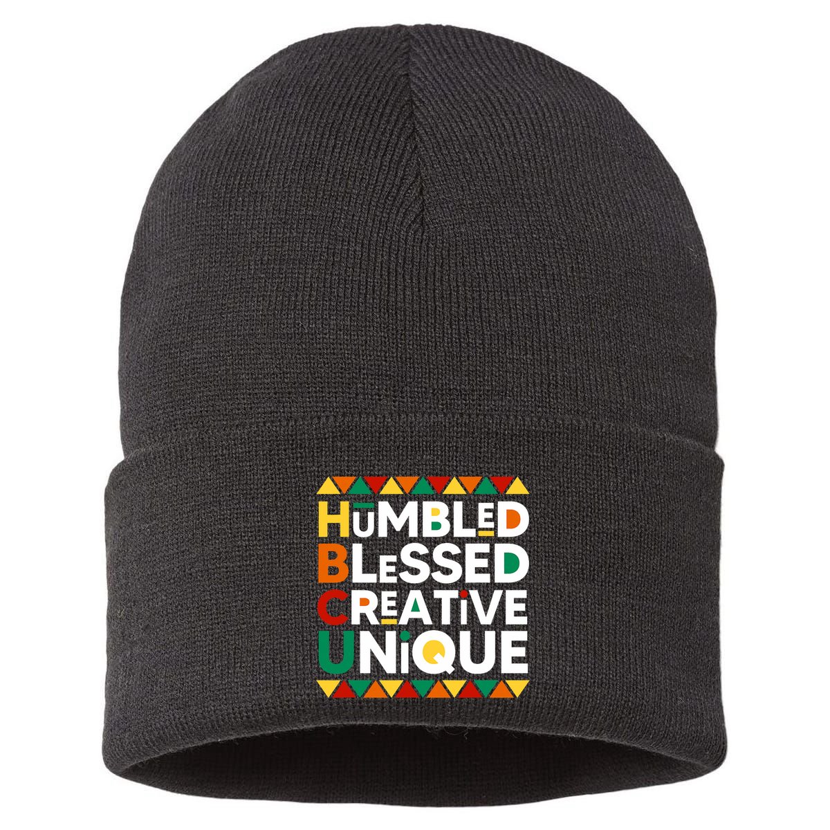 Hbcu Humbled Blessed Creative Unique Historical Black Sustainable Knit Beanie