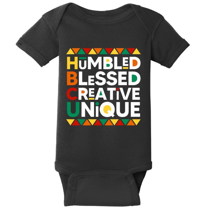 Hbcu Humbled Blessed Creative Unique Historical Black Baby Bodysuit