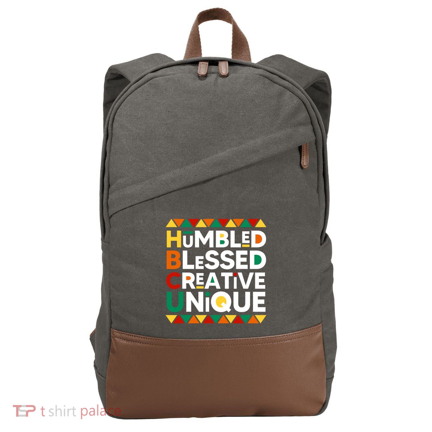 Hbcu Humbled Blessed Creative Unique Historical Black Cotton Canvas Backpack