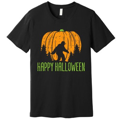 Happy Halloween Bigfoot Pumpkin Sasquatch Premium T-Shirt