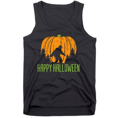 Happy Halloween Bigfoot Pumpkin Sasquatch Tank Top