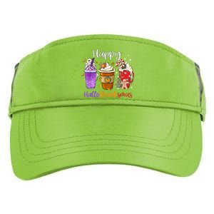 Happy Hallothanksmas Coffee Latte Halloween Thanksgiving Funny Gift Adult Drive Performance Visor