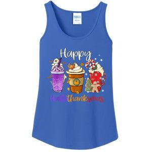 Happy Hallothanksmas Coffee Latte Halloween Thanksgiving Funny Gift Ladies Essential Tank