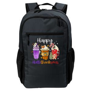 Happy Hallothanksmas Coffee Latte Halloween Thanksgiving Funny Gift Daily Commute Backpack