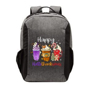 Happy Hallothanksmas Coffee Latte Halloween Thanksgiving Funny Gift Vector Backpack