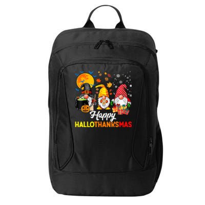 Happy Hallothanksmas Cute Gnomes Fall Halloween City Backpack