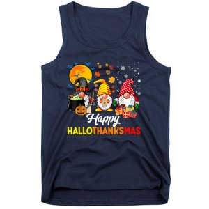 Happy Hallothanksmas Cute Gnomes Fall Halloween Tank Top