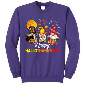 Happy Hallothanksmas Cute Gnomes Fall Halloween Sweatshirt