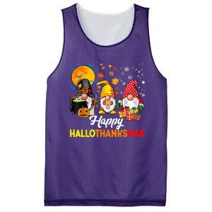 Happy Hallothanksmas Cute Gnomes Fall Halloween Mesh Reversible Basketball Jersey Tank