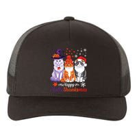 Happy Hallothanksmas Cats Halloween Thanksgiving Christmas Yupoong Adult 5-Panel Trucker Hat