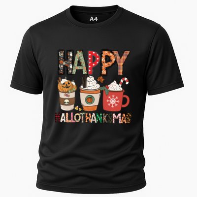 Happy Hallothanksmas Cute Coffee Pumkin Cool Gift Performance Shirt