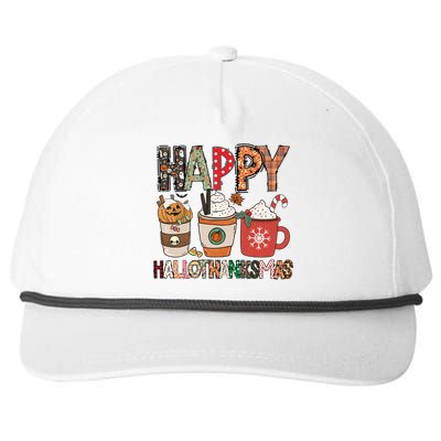 Happy Hallothanksmas Cute Coffee Pumkin Cool Gift Snapback Five-Panel Rope Hat