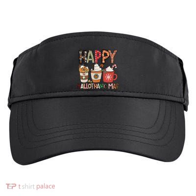 Happy Hallothanksmas Cute Coffee Pumkin Cool Gift Adult Drive Performance Visor