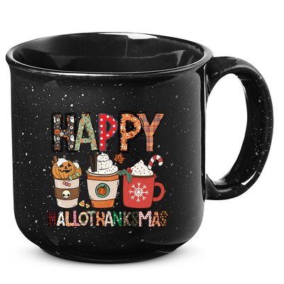 Happy Hallothanksmas Cute Coffee Pumkin Cool Gift 15oz Campfire Ceramic Mug