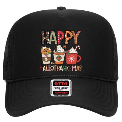 Happy Hallothanksmas Cute Coffee Pumkin Cool Gift Trucker Hat