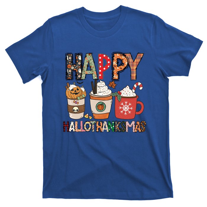 Happy Hallothanksmas Cute Coffee Pumkin Cool Gift T-Shirt