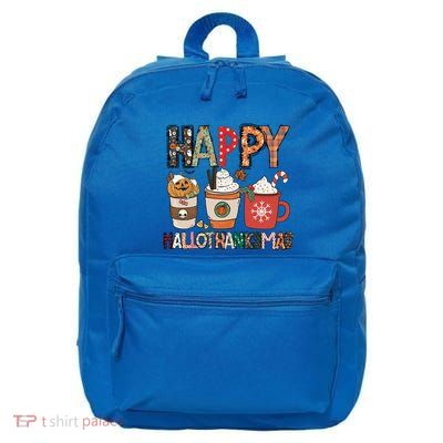 Happy Hallothanksmas Cute Coffee Pumkin Cool Gift 16 in Basic Backpack