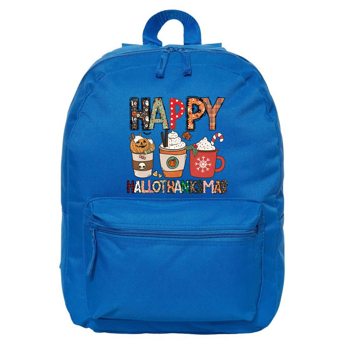 Happy Hallothanksmas Cute Coffee Pumkin Cool Gift 16 in Basic Backpack