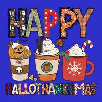 Happy Hallothanksmas Cute Coffee Pumkin Cool Gift 16 in Basic Backpack