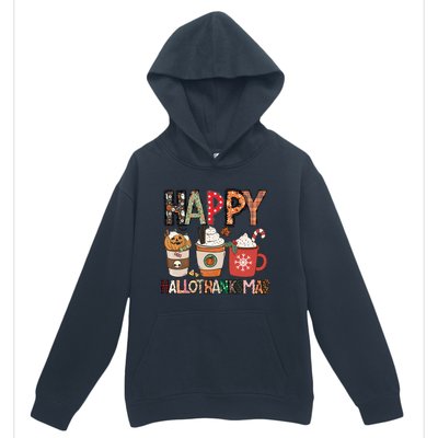 Happy Hallothanksmas Cute Coffee Pumkin Cool Gift Urban Pullover Hoodie