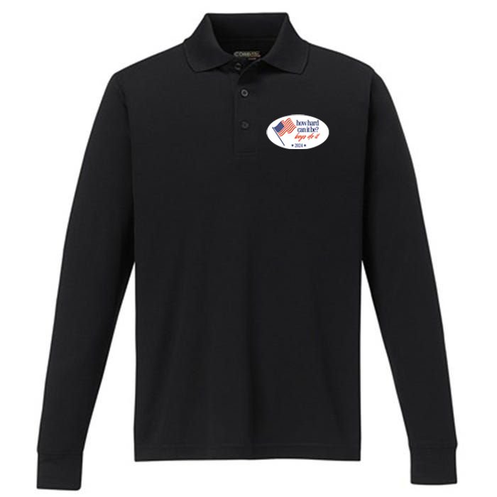 How Hard Can It Be Boy Do It Sticker Performance Long Sleeve Polo