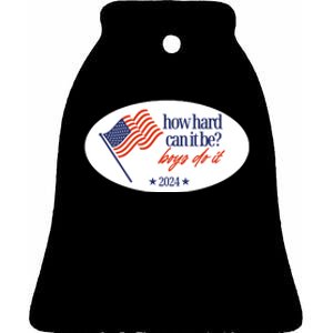 How Hard Can It Be Boy Do It Sticker Ceramic Bell Ornament