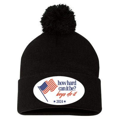 How Hard Can It Be Boy Do It Sticker Pom Pom 12in Knit Beanie