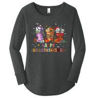 Happy Hallothanksmas Coffee Latte Halloween Thanksgiving Women's Perfect Tri Tunic Long Sleeve Shirt