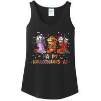 Happy Hallothanksmas Coffee Latte Halloween Thanksgiving Ladies Essential Tank