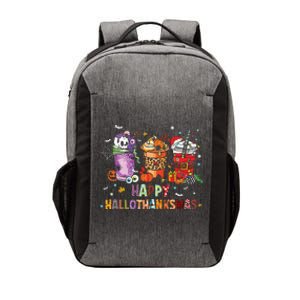 Happy Hallothanksmas Coffee Latte Halloween Thanksgiving Vector Backpack