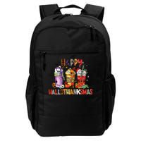 Happy Hallothanksmas Coffee Latte Halloween Thanksgiving Daily Commute Backpack