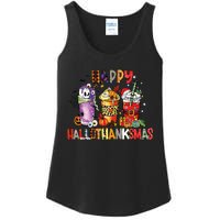 Happy Hallothanksmas Coffee Latte Halloween Thanksgiving Ladies Essential Tank