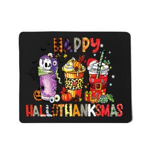 Happy Hallothanksmas Coffee Latte Halloween Thanksgiving Mousepad