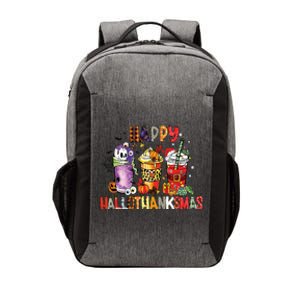 Happy Hallothanksmas Coffee Latte Halloween Thanksgiving Vector Backpack