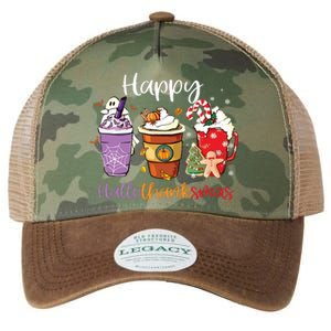 Happy Hallothanksmas Coffee Latte Halloween Thanksgiving Long Sleeve Legacy Tie Dye Trucker Hat